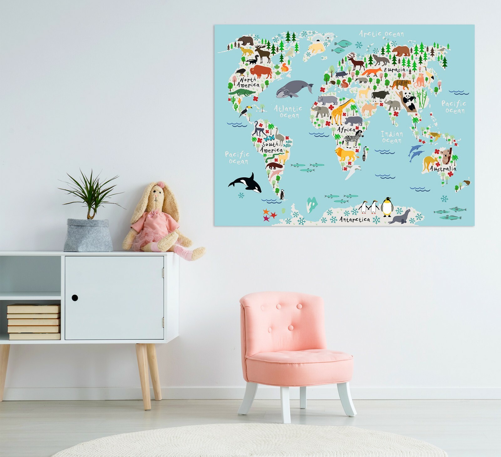 3D Whale Animal B045 World Map Wall Stickers Vinyl Wallpaper Mural Murals Amy