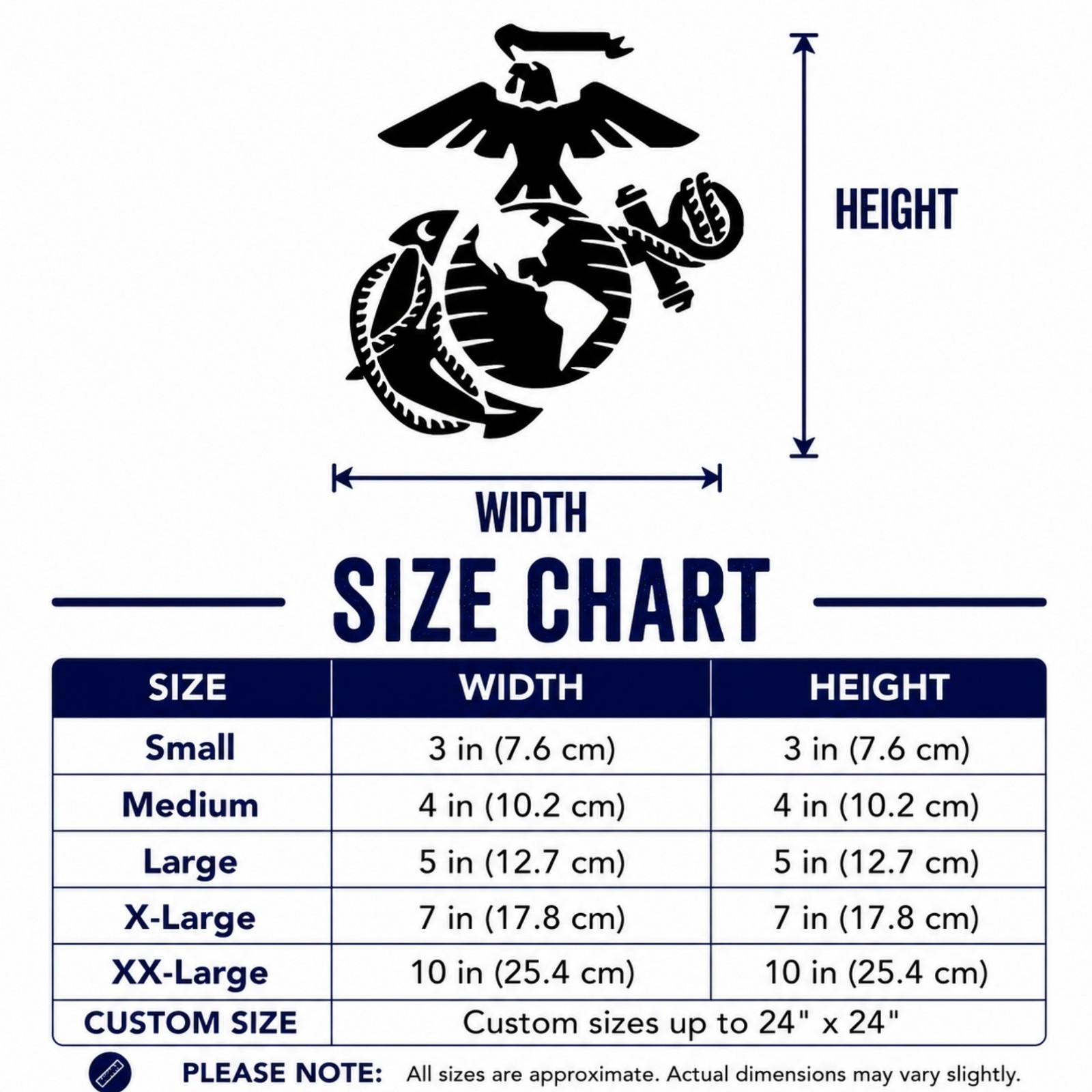 USMC Marine Corps Emblem Decal – US Marines Vinyl Sticker for Car Truck Window