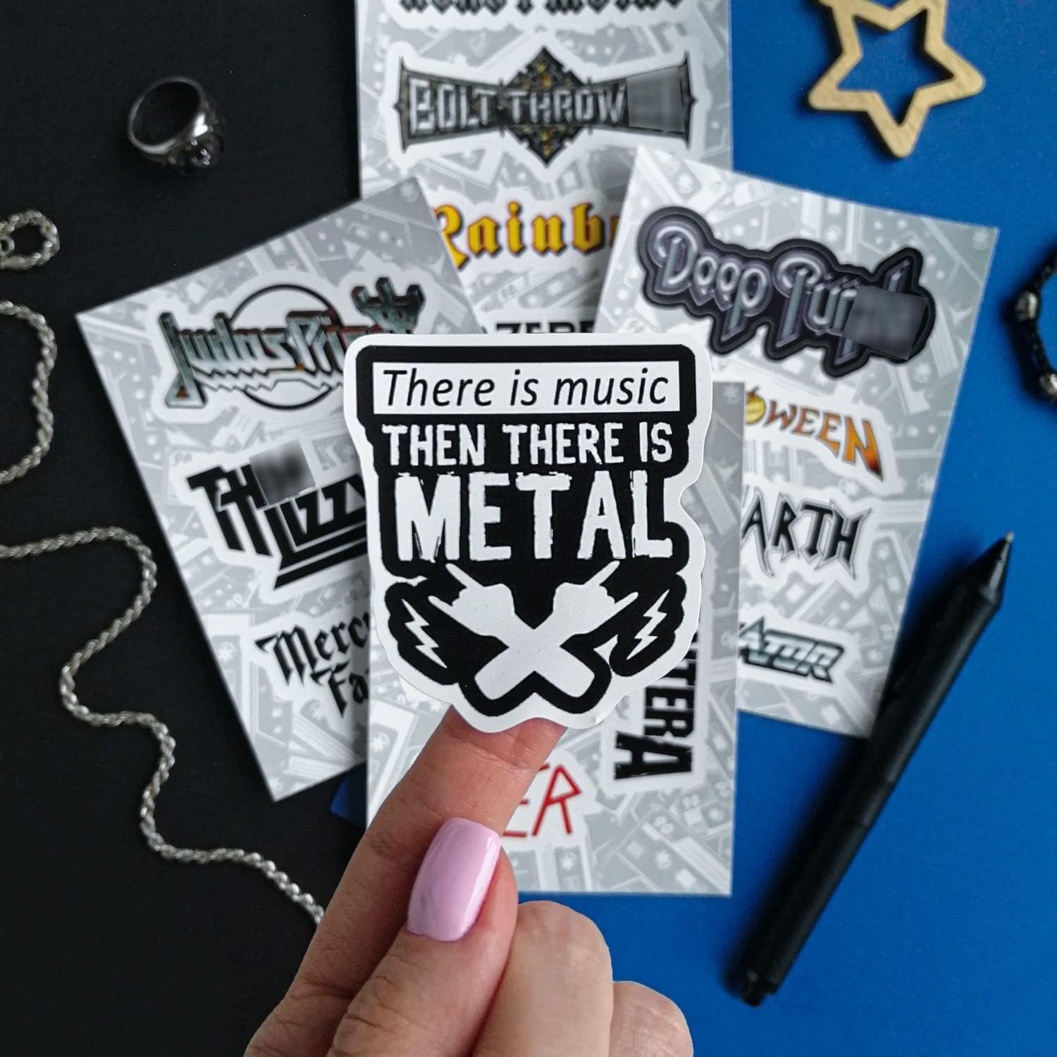 Durable Heavy Metal Band Sticker Pack – 35 Irregular Waterproof Vinyl Designs