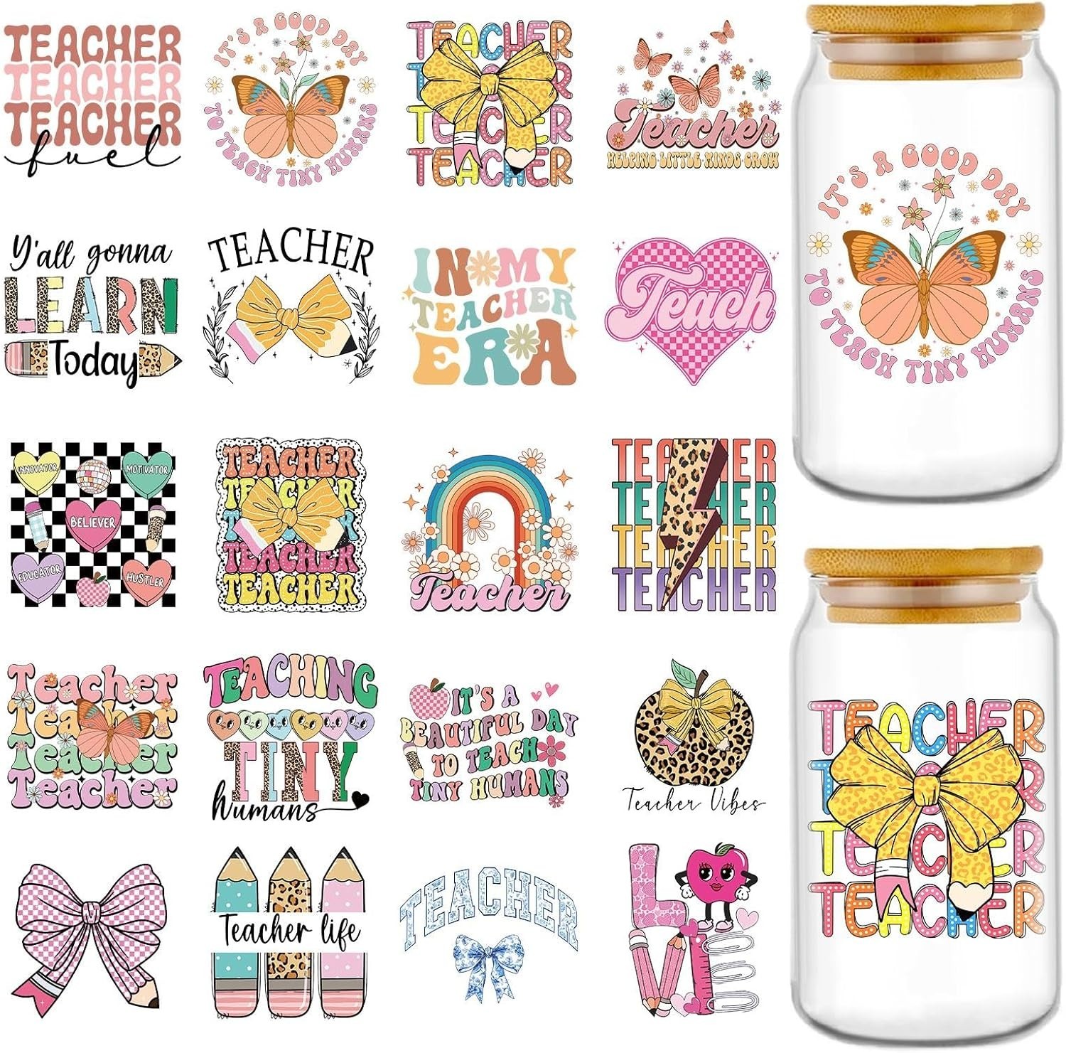 Rainbow Butterfly UV DTF Stickers – Teacher Favorites