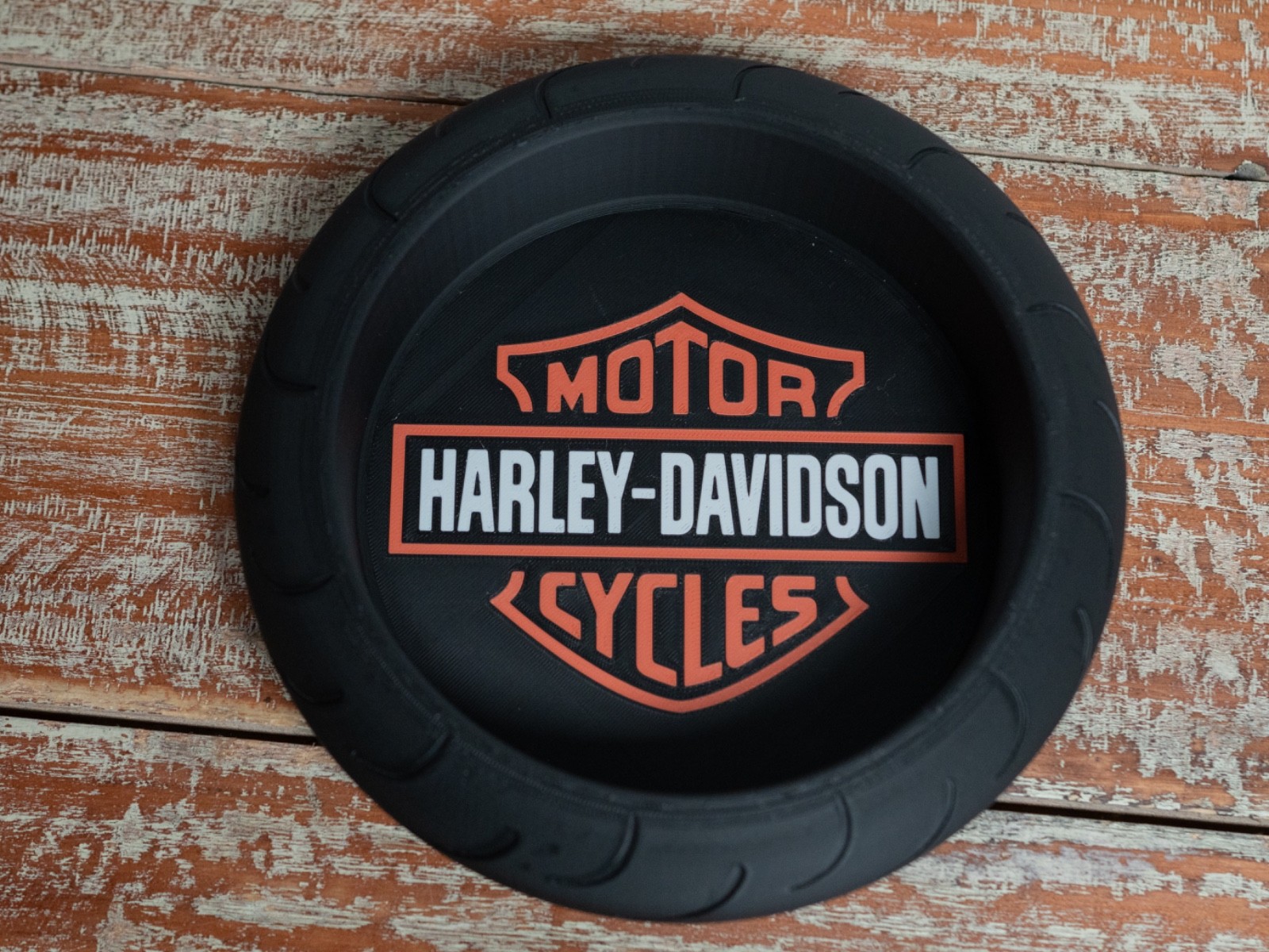 Harley Davidson – 3D Printed Tire Ashtray | Style Tray | Unique Gift for Bikers