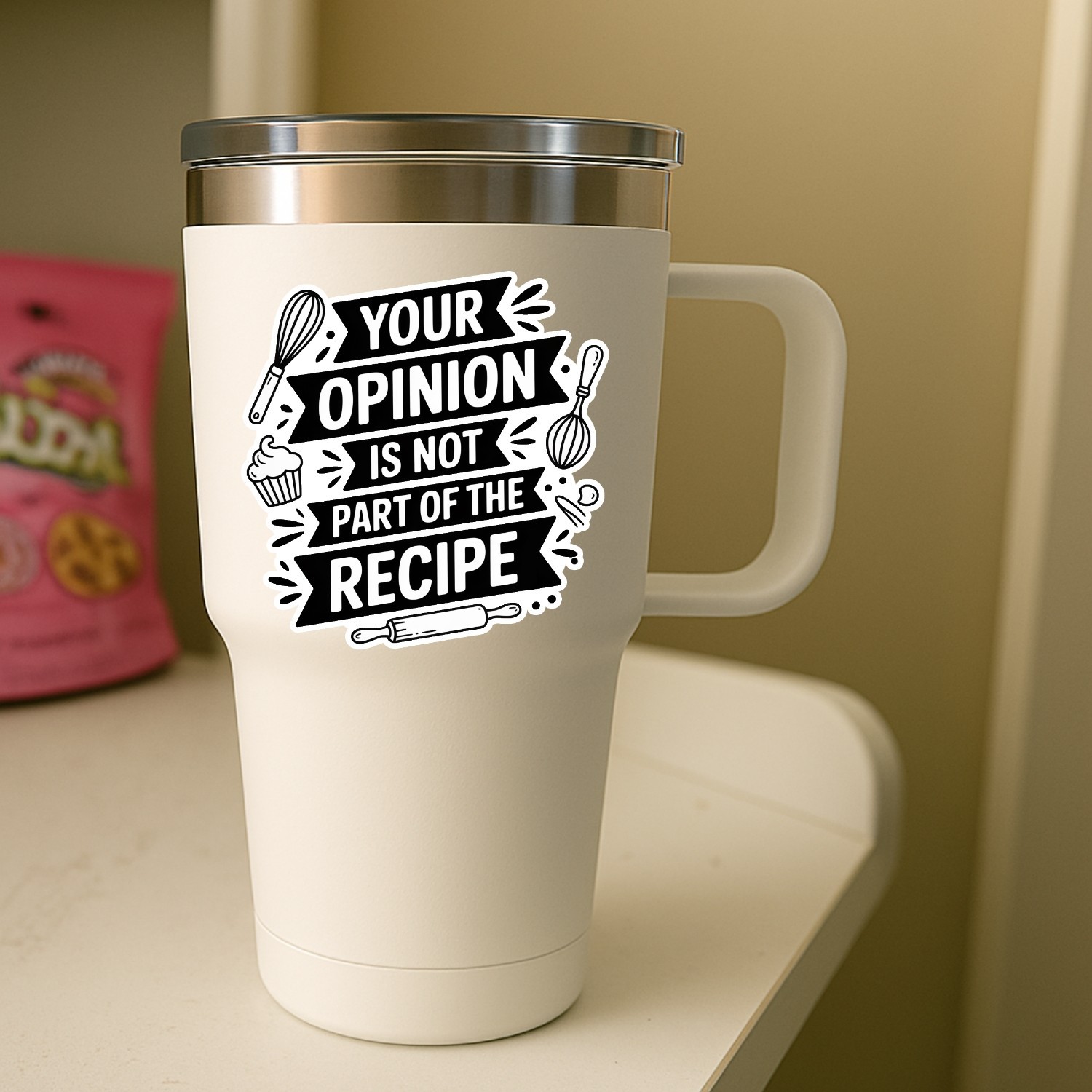 4PCS Funny Chef Stickers: Your Opinion is Not Part of the Recipe – Vinyl Decals