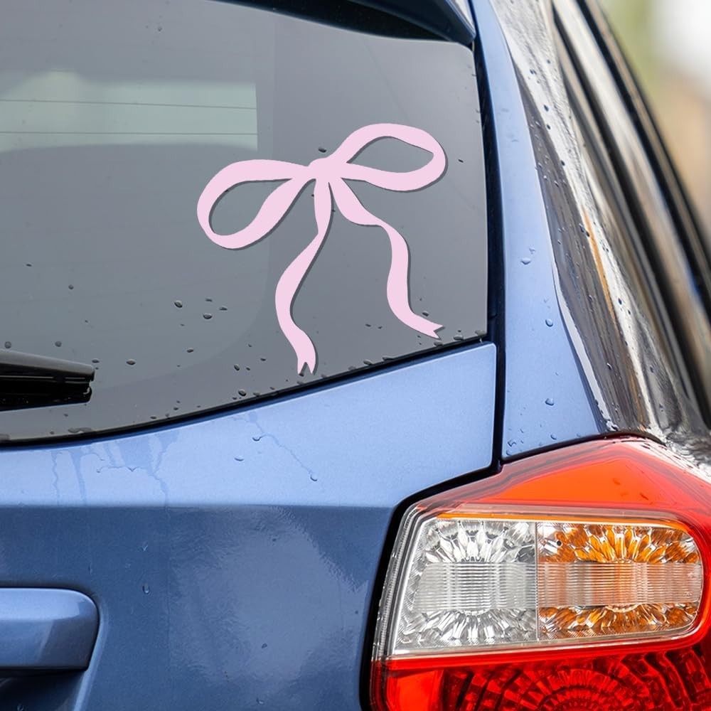 Coquette Pink Bow Tie Decal Sticker for Tumbler Laptop Car Window 7" x 6.2"