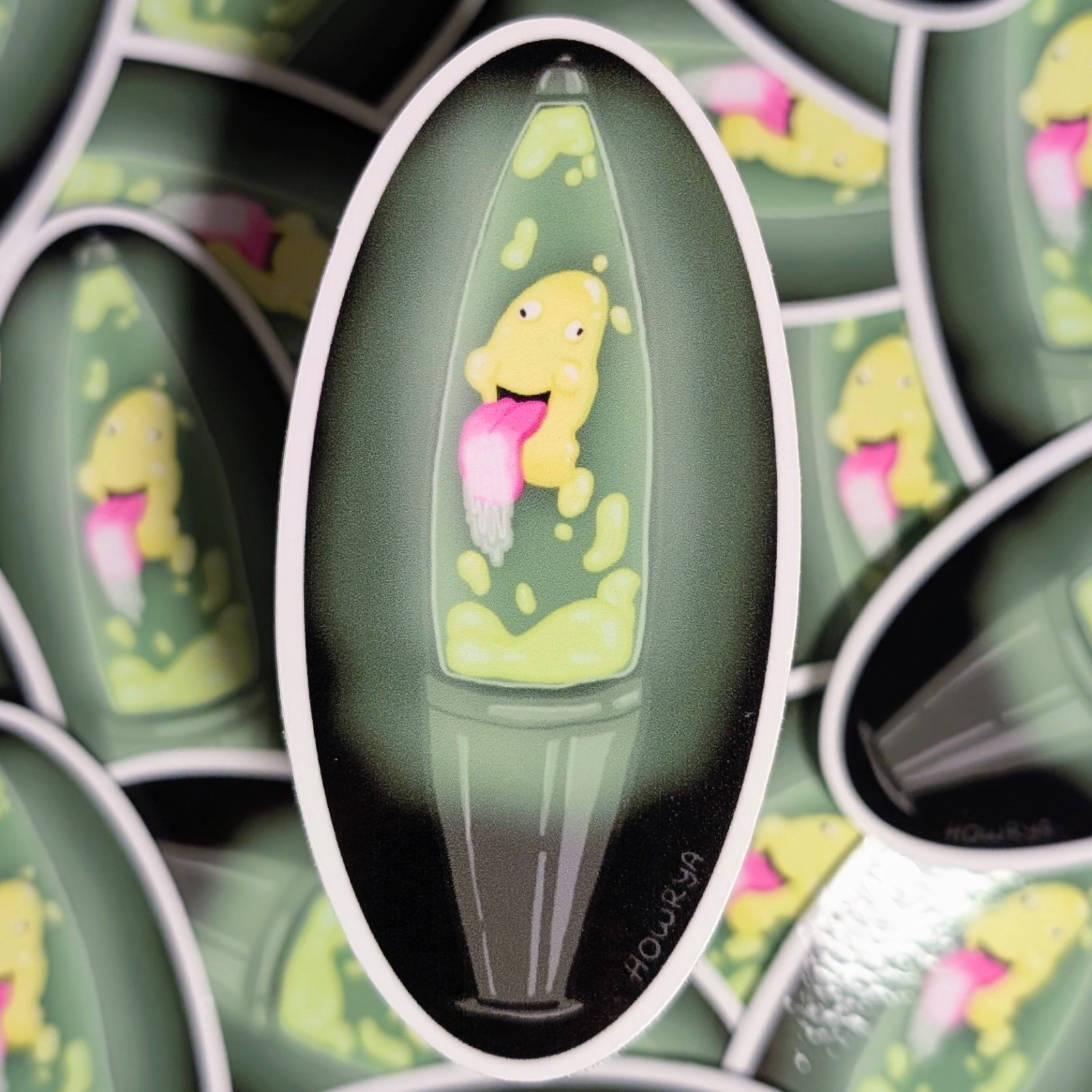 Lava Lamp Cartoonish Vinyl Sticker – 3.5 Inch Oval Waterproof Sticker