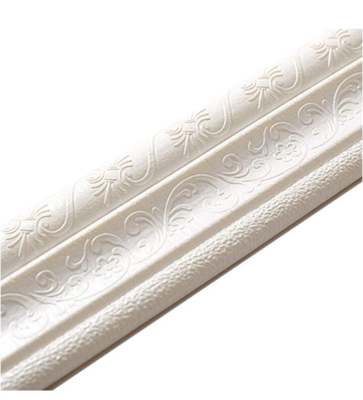 Cozylkx 90"X 3" Self Adhesive Flexible Foam Molding Trim, 3D Sticky Decorative