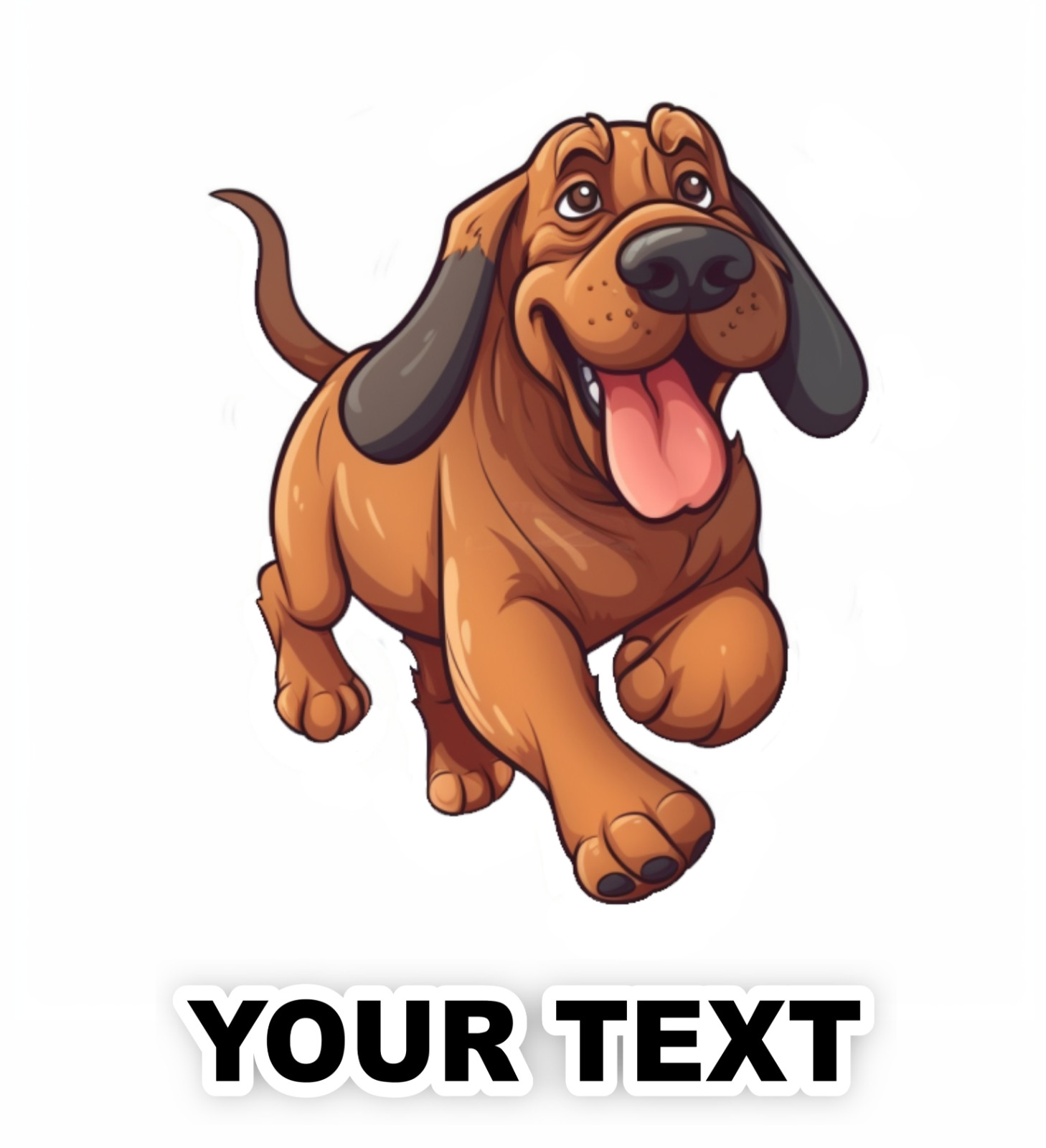Set of 2 Bloodhound Dog Decal Stickers with Free Custom Text