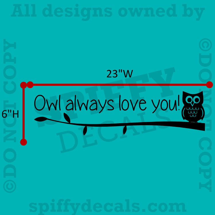 Owl Always Love You Tree Branch Nursery Bedroom Quote Vinyl Wall Decal Sticker