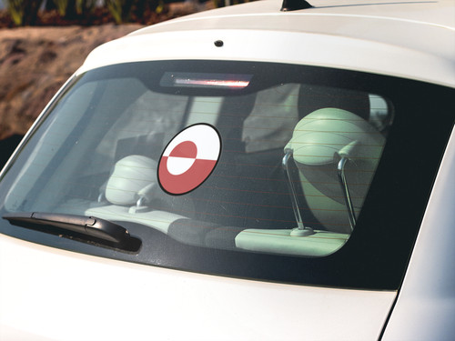 Greenland Flag Circle Sticker Decal