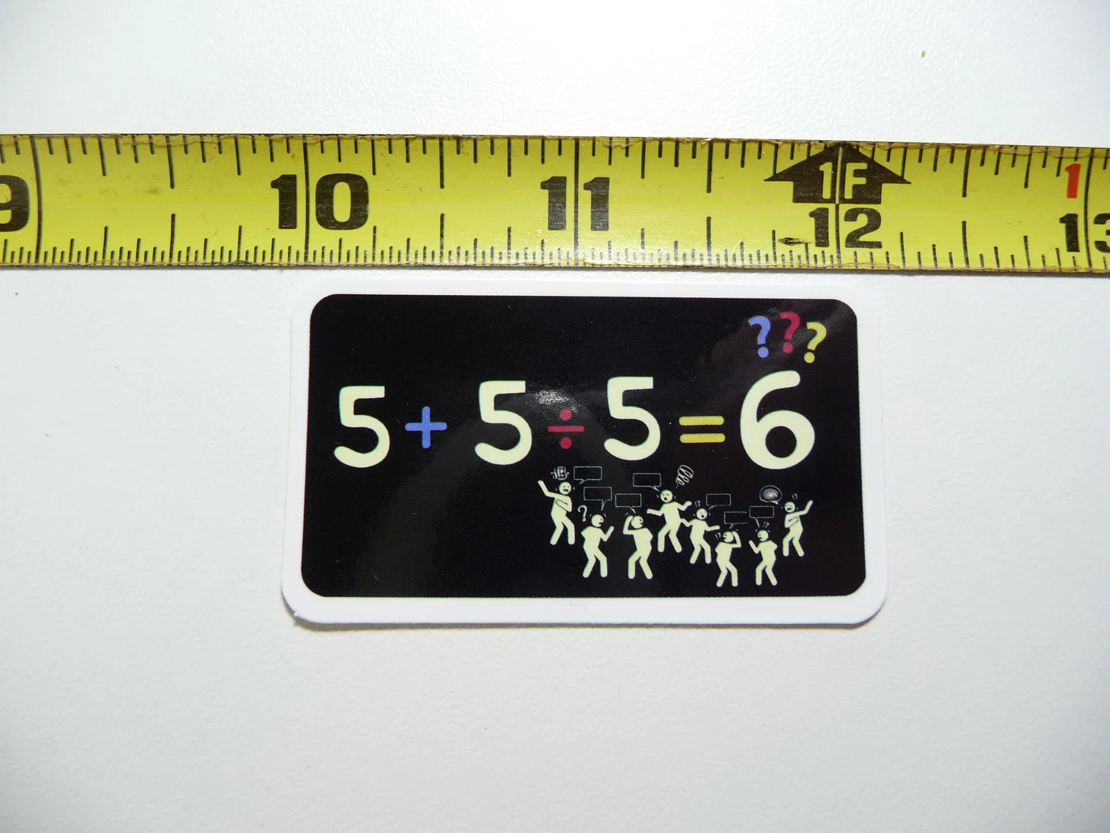 FUNNY MATH PROBLEM 5X5/5=6 SMALL STICKER DECAL TEACHER STUDENT SCHOOL COLLEGE