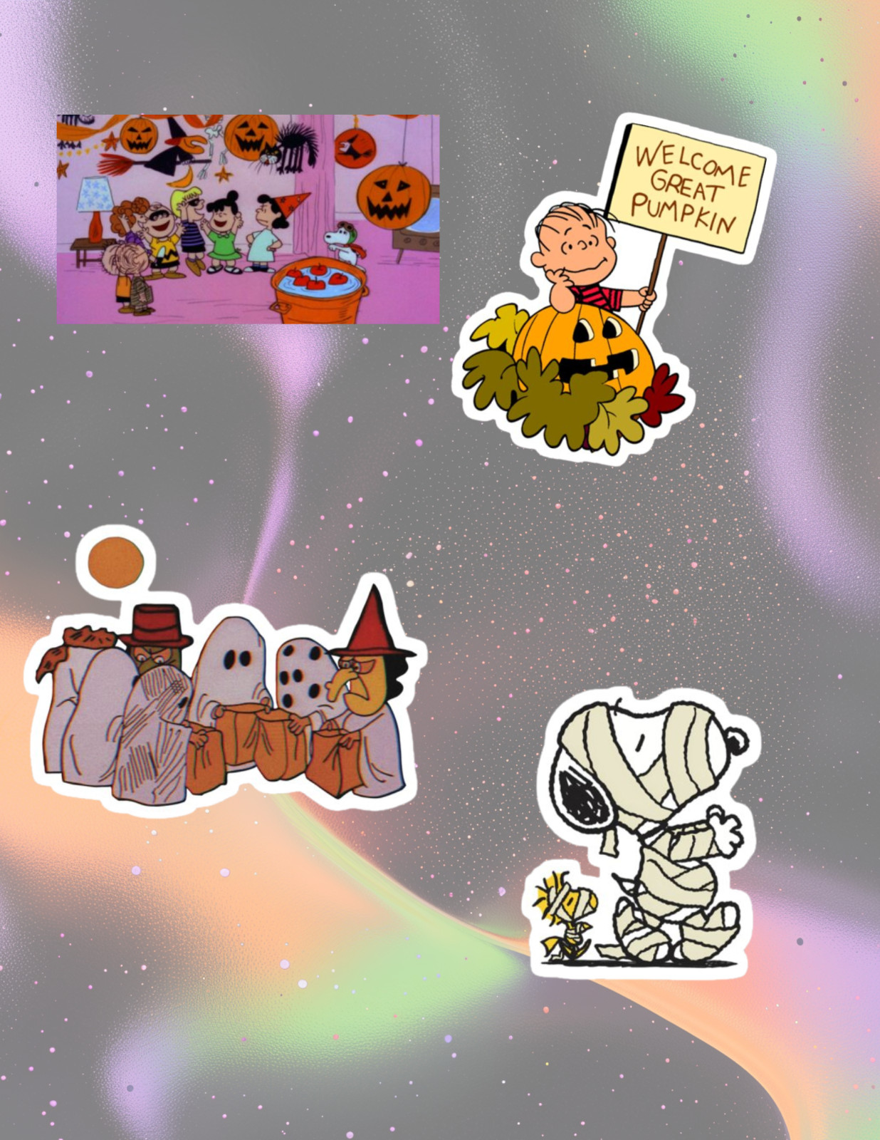 Charlie Brown Halloween 4pc Sticker Pack