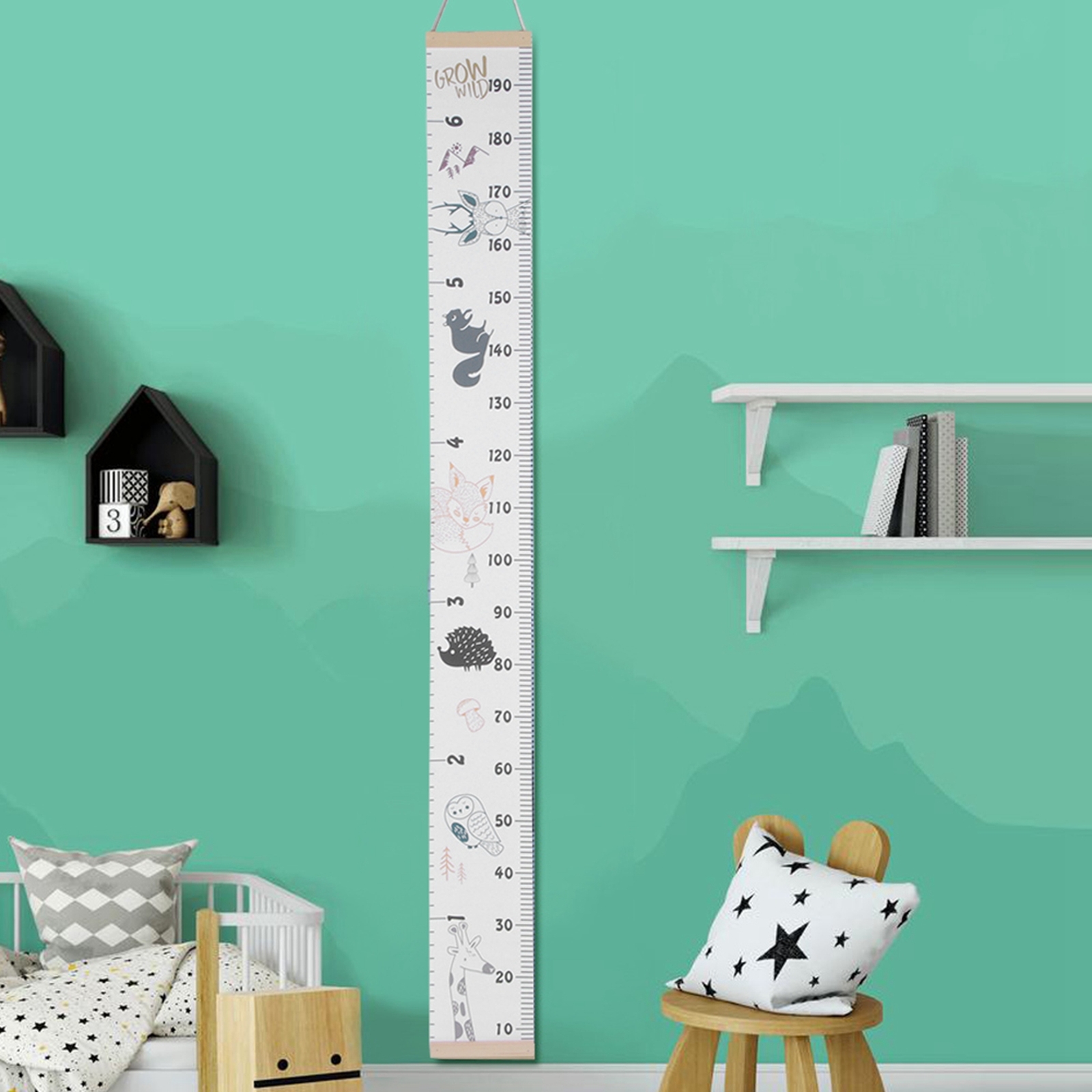 Cute Wall Sticker Height Measure Growth Chart Home Room Decoration Child Toy1♡