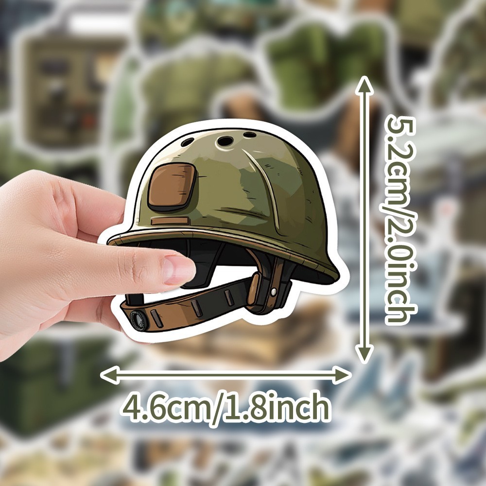 50pcs Waterproof Vinyl Stickers US Army Military Buff Car Luggage Phone Laptop