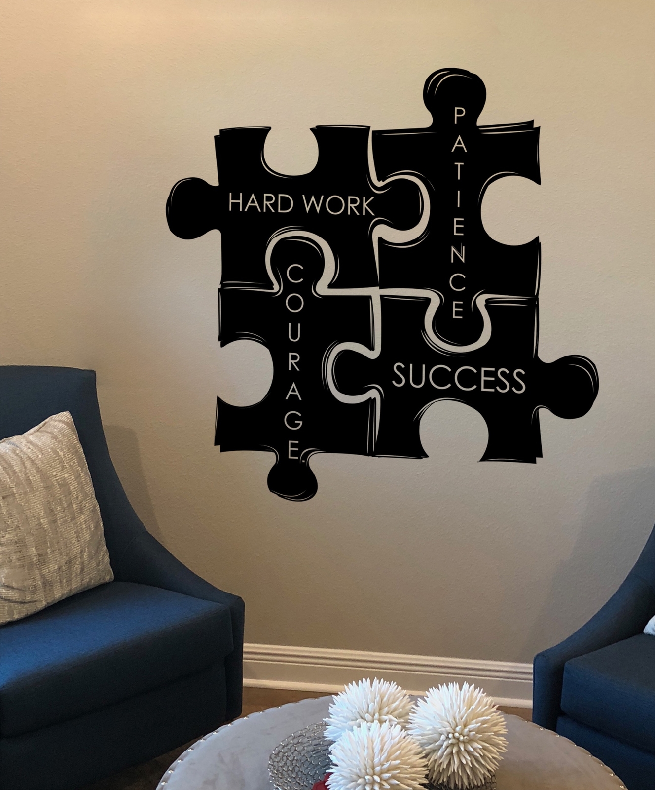 Motivational Inspirational Hard Work, Patience, Courage, Success Quotes. Puzzle