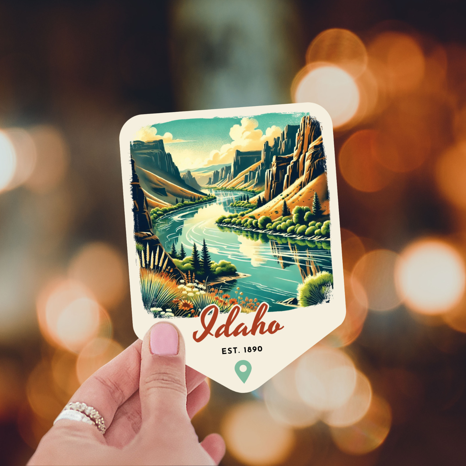 Idaho State Sticker Retro Travel Vinyl Decal