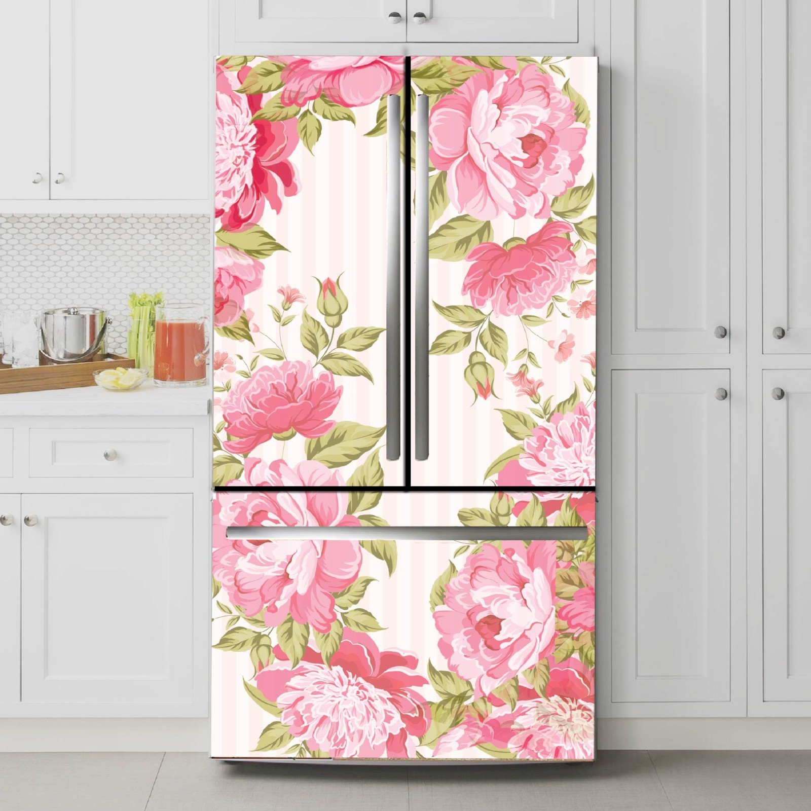 Geometric Design Fridge Wrap Refrigerator Decal