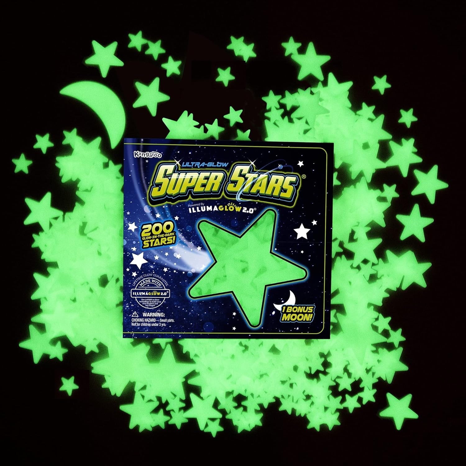 Glow Stars – 200 Safe, Non-Toxic Stars with Installation Material