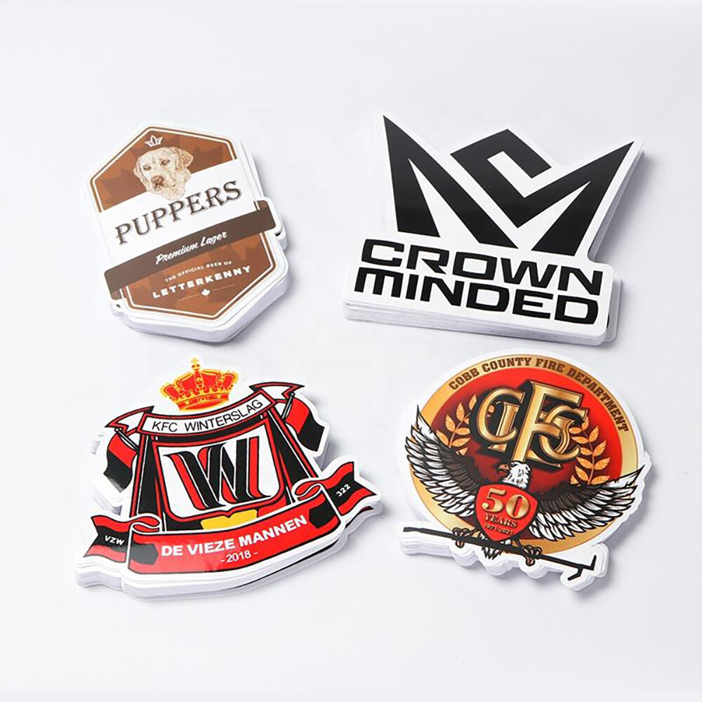 50/100/150/200 Custom Logo Die Cut White Vinyl Stickers Personalized Waterproof