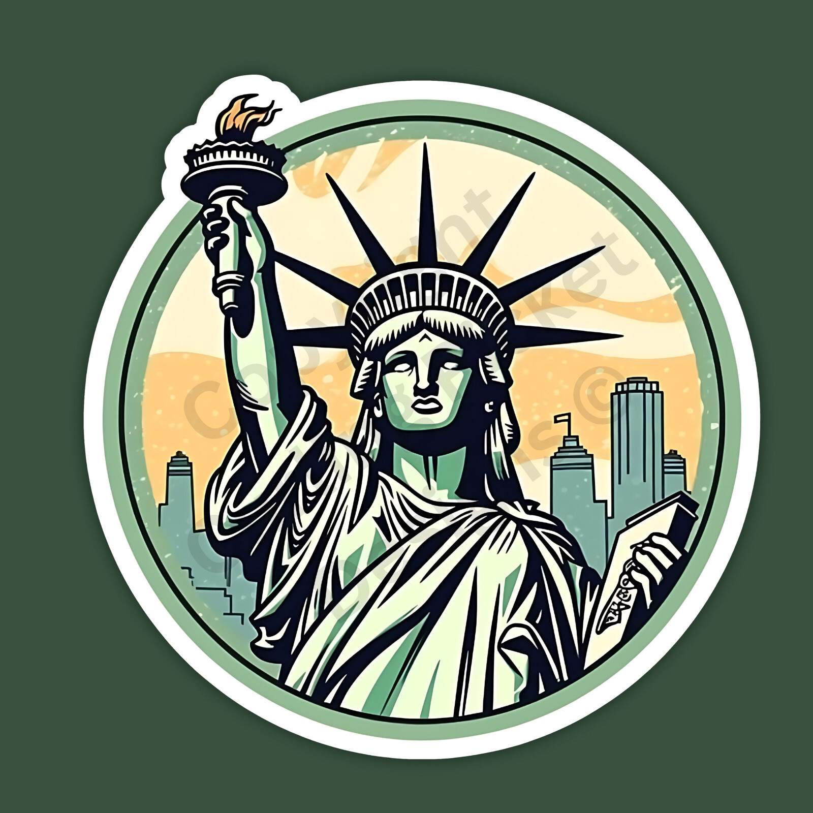Stattue of Liberty New York NYC 3" Vinyl Sticker