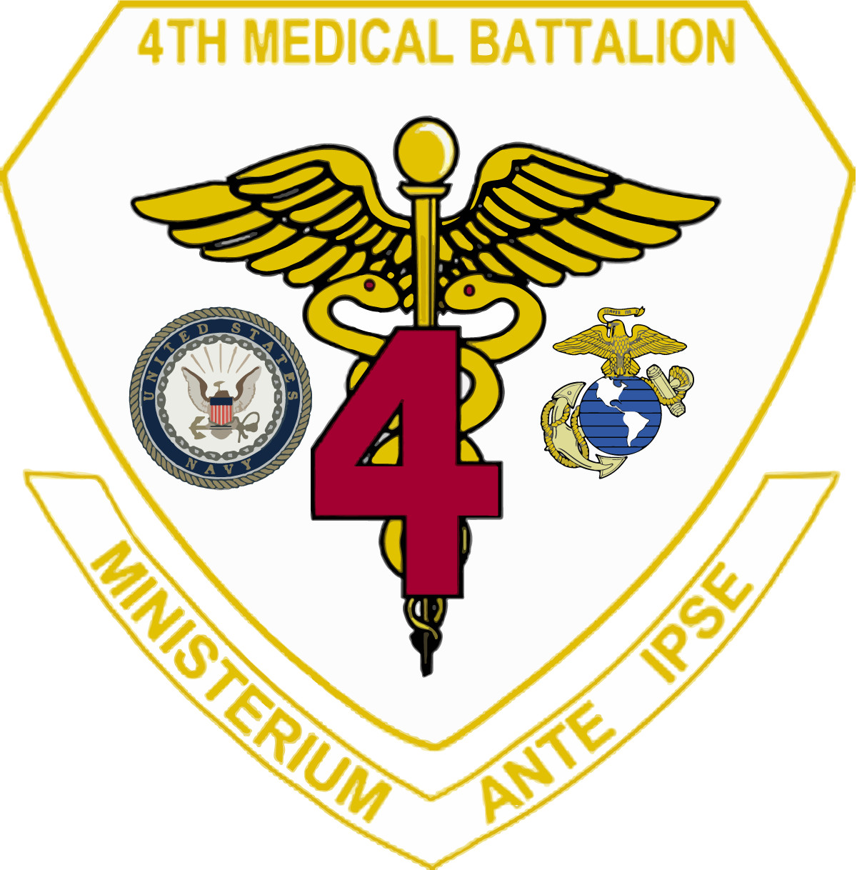 US Marine Corps Badge Sticker 4th Medical Battalion