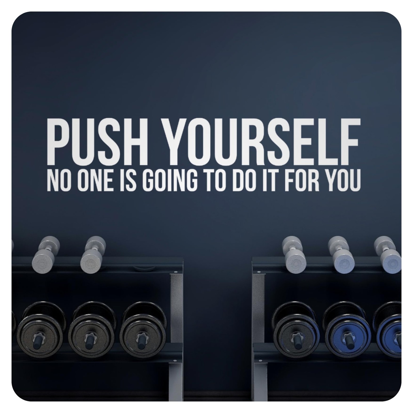 My Vinyl Story – Push Yourself – Motivational Wall Art Gym Wall Decor Decal Q…