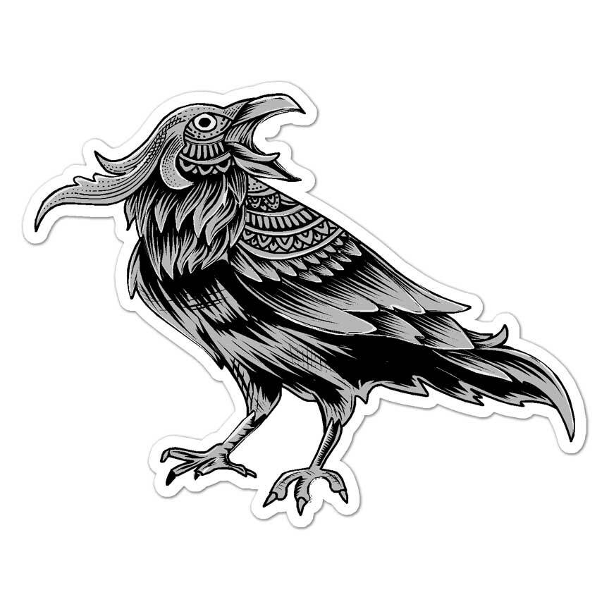 Crow Raven Jackdaw, Vinyl Decal Sticker, Indoor Outdoor, 3 Sizes, #7579