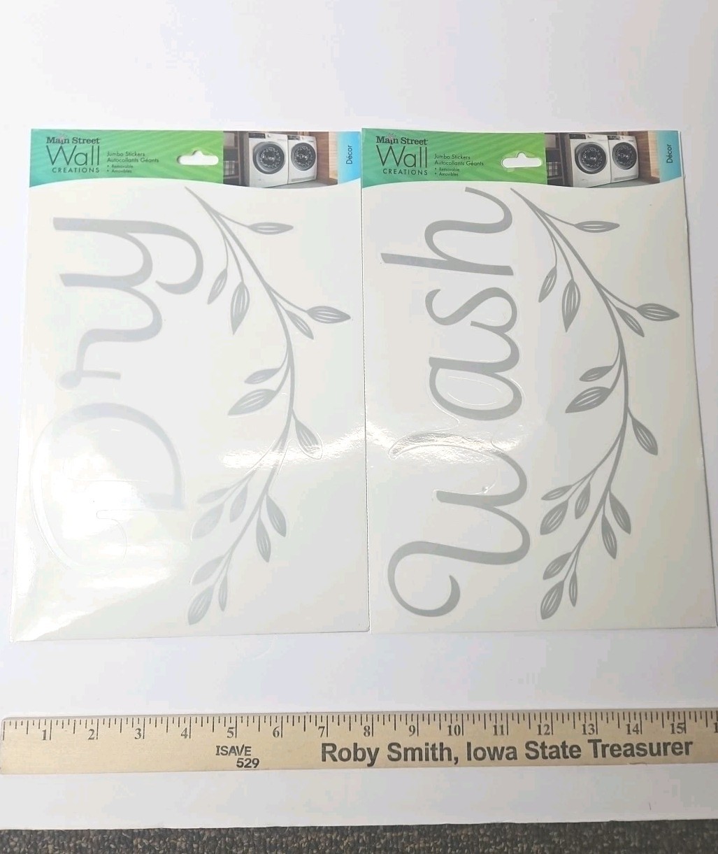 Wash and Dry Decal Sticker Vinyl Laundry Stickers For Washer And Dryer Decor