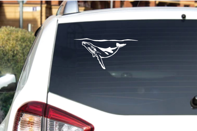 Sea life – Ocean Gray Whale 3 Outdoor Window Decal Vinyl Sticker 6Yrs Film