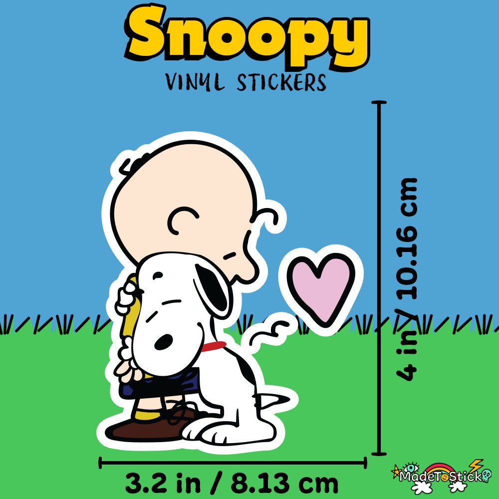 Peanuts Sticker Of Snoopy Hugging Charlie Brown Cute And Aesthetic 3.2" x 4"