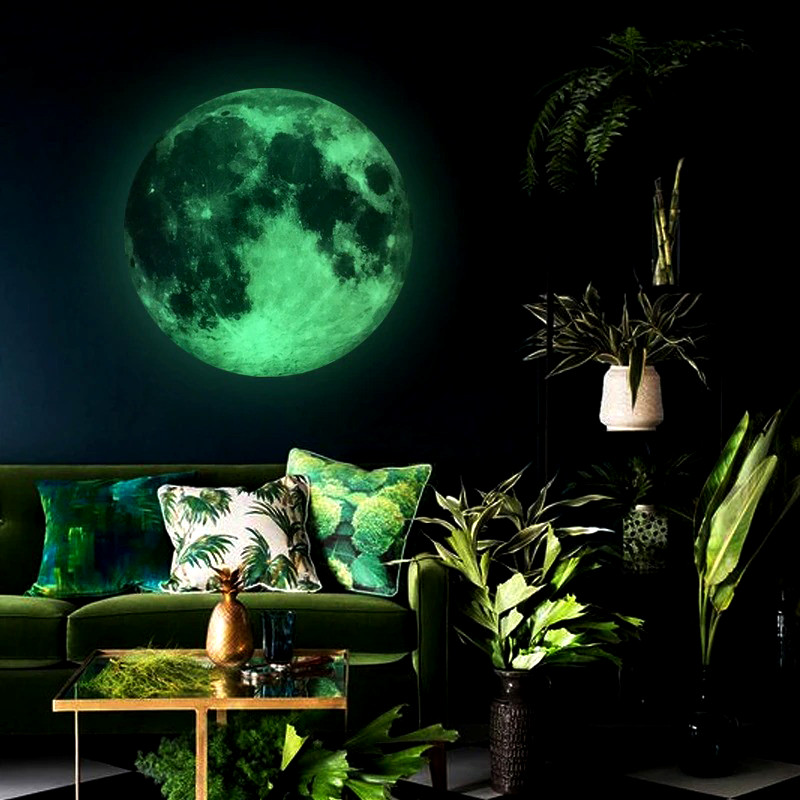 3D Luminous Moon Wall Stickers for Kids Room Living Room Baby Nursery Bedroom
