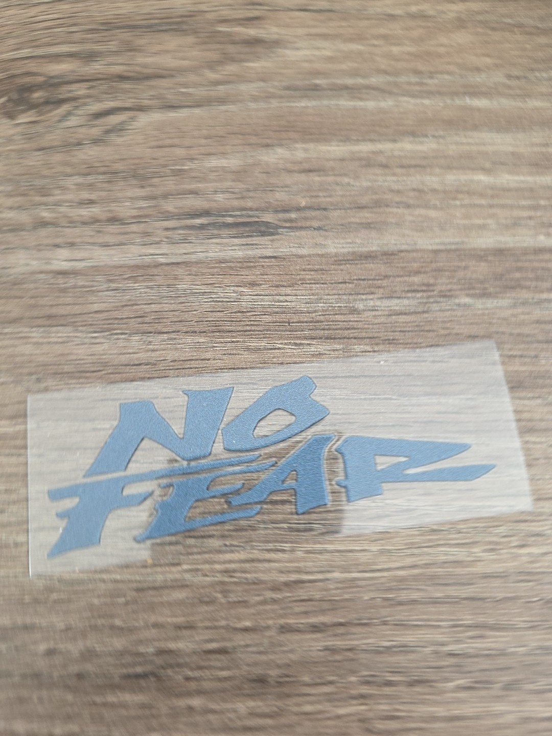 NO FEAR Decal In Grey Solid Raised UV DTF Waterproof Sticker 4in