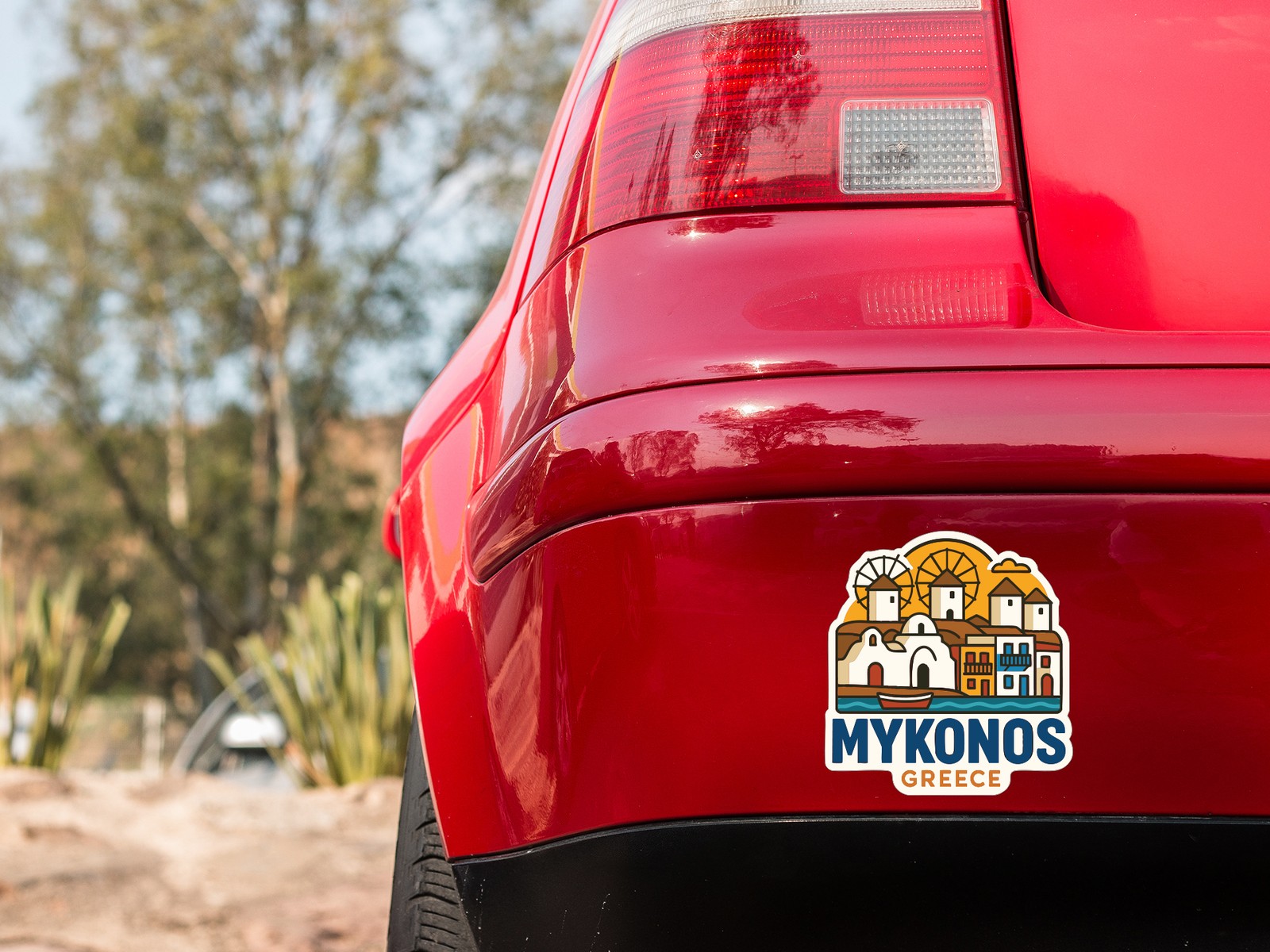 Mykonos Greece Sticker Decal Vinyl Die-Cut City Skyline Landmark Design