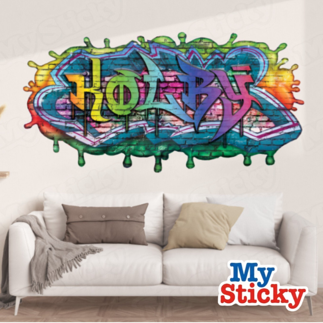 Custom Name Drip Paint Graffiti Wall Decal Personalized Vinyl Decal Room Decor