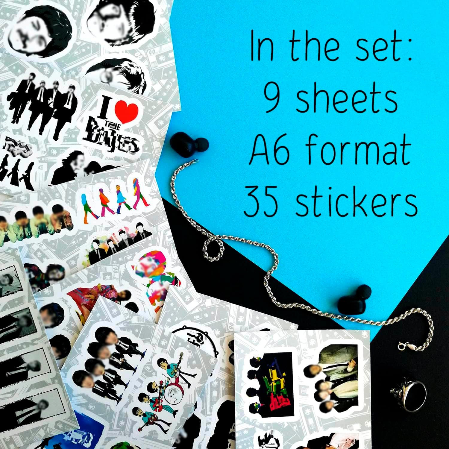 Bulbacraft the Beatle Stickers and Decals for Adults, Music Rock Band Stickers,