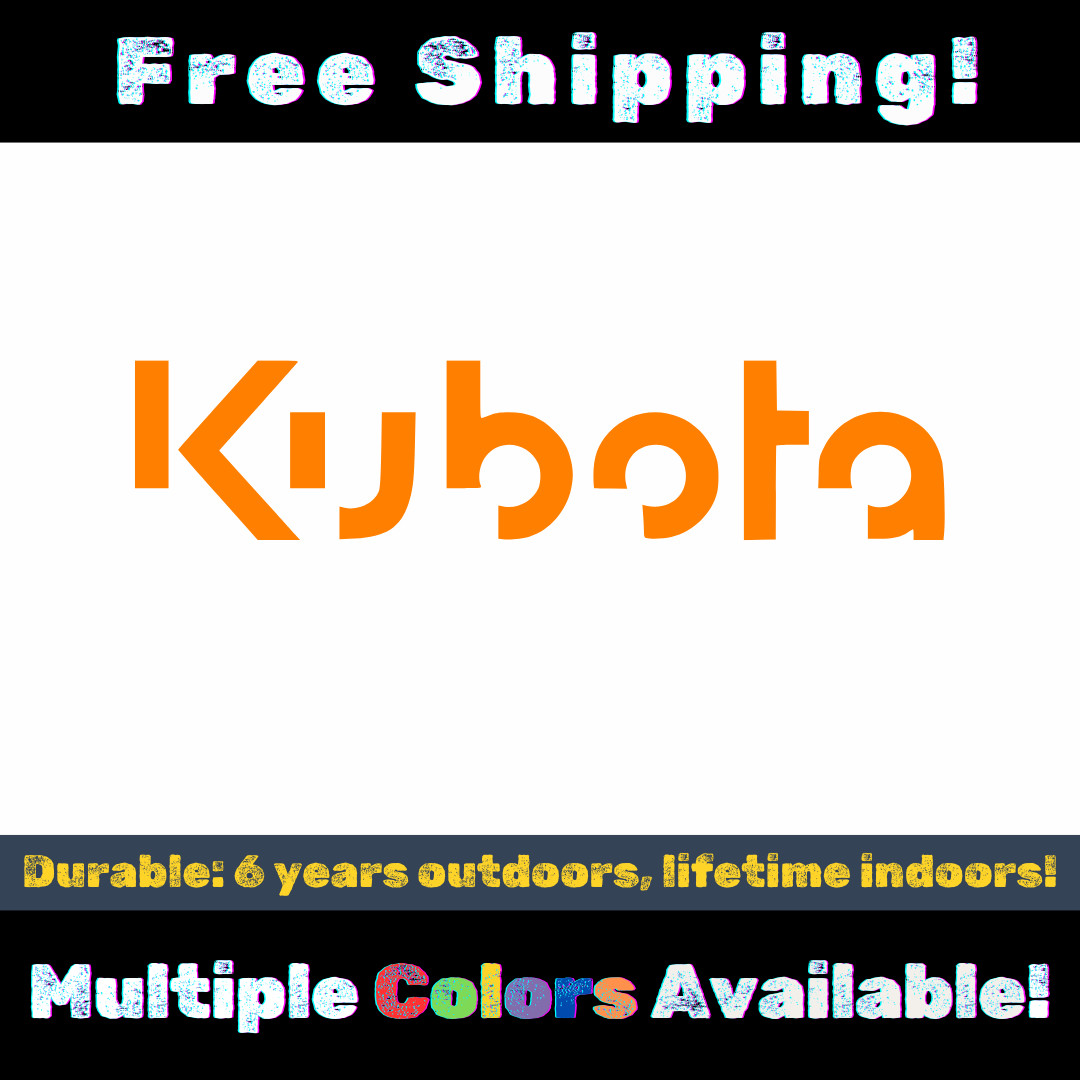 Kubota Vinyl Sticker Decal – 3.5" to 11" Sizes for Tractor, Mower, Blade & More
