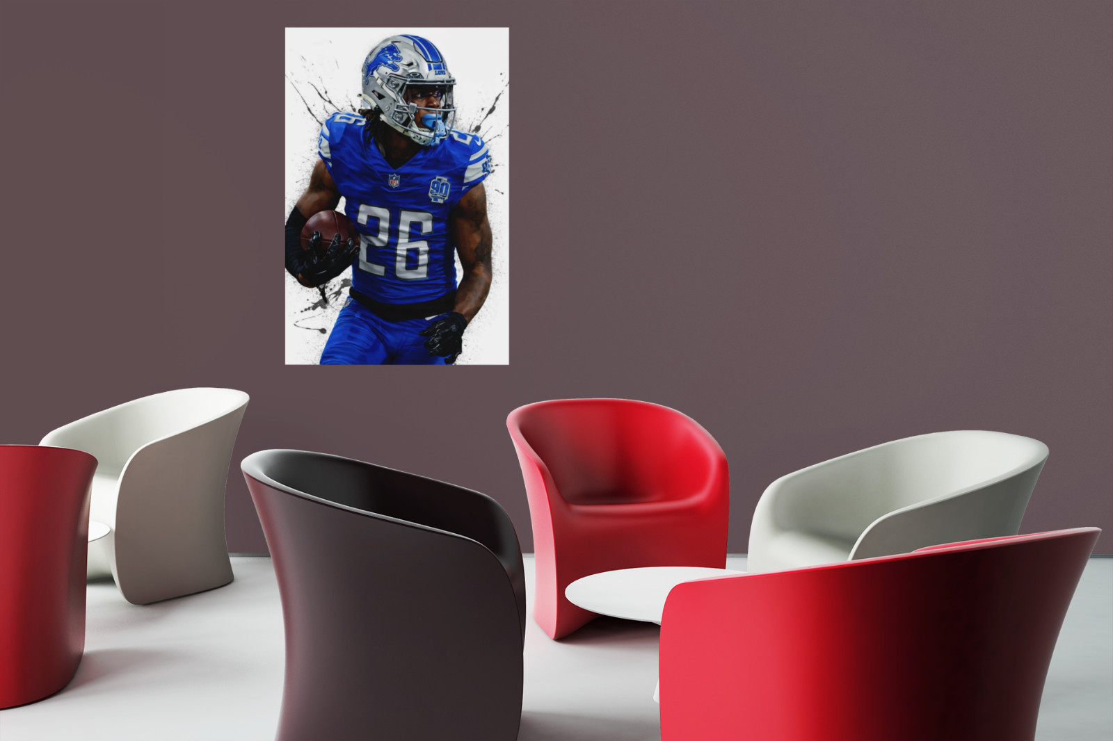 Detroit Football Running Back Wall Vinyl Decal Poster Print Removable Adhesive G