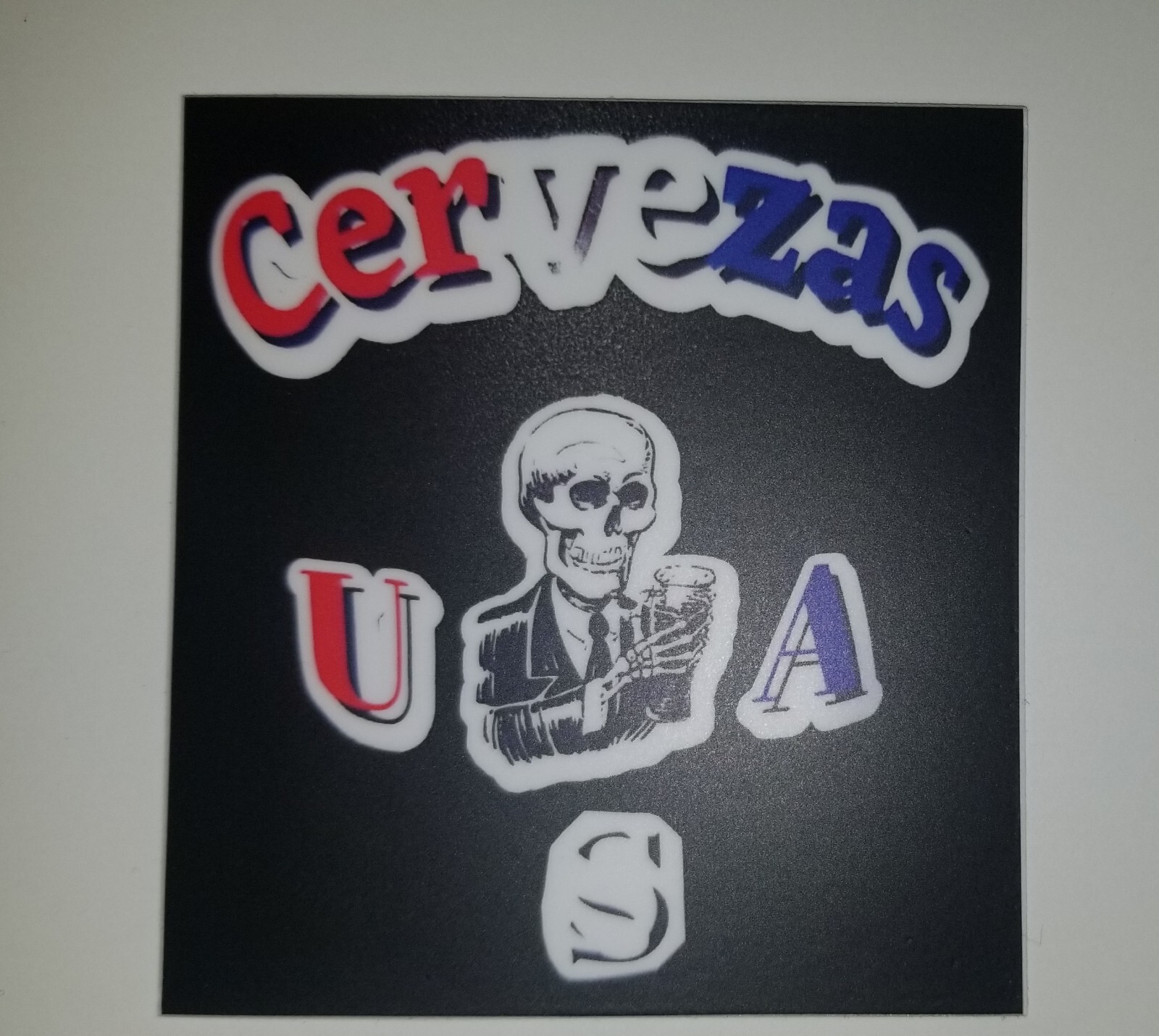 CervezasUSA Decal Bumper Sticker – Approx 3 × 3IN (7.5cmX7.5cm)