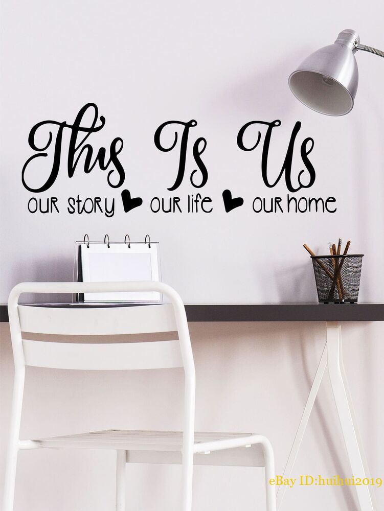 Slogan Graphic Wall Sticker This Is Us Adhesive Removable Wall Art Sticker 3D