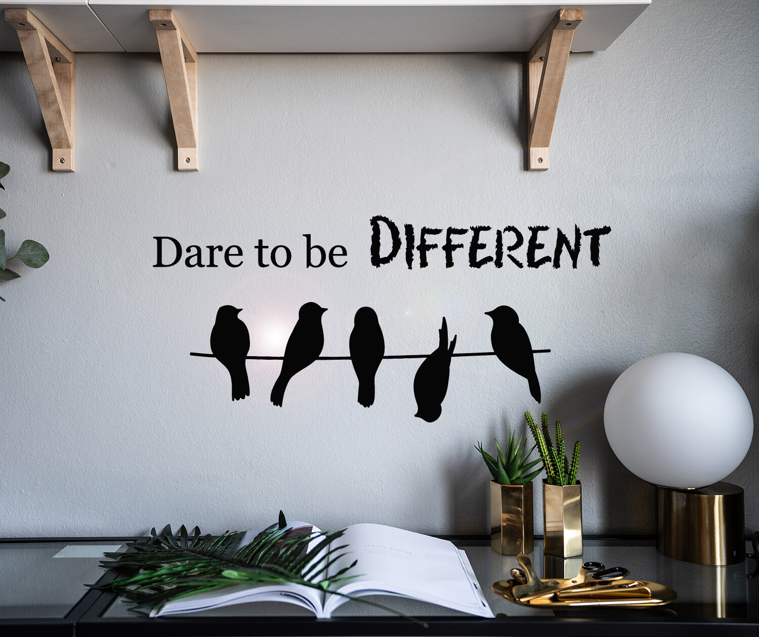 Vinyl Wall Decal Be Different Motivation Phrase Stickers 28.5 in x 13 in gz058