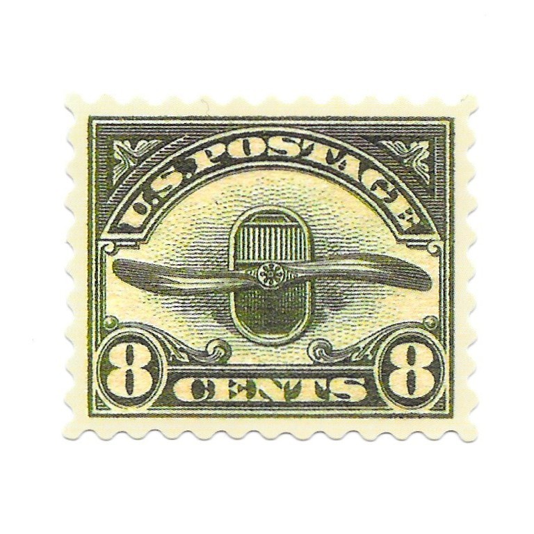 Vintage US Air Mail Postage Stamp Sticker 8 Cent Airplane Propeller Vinyl Decal