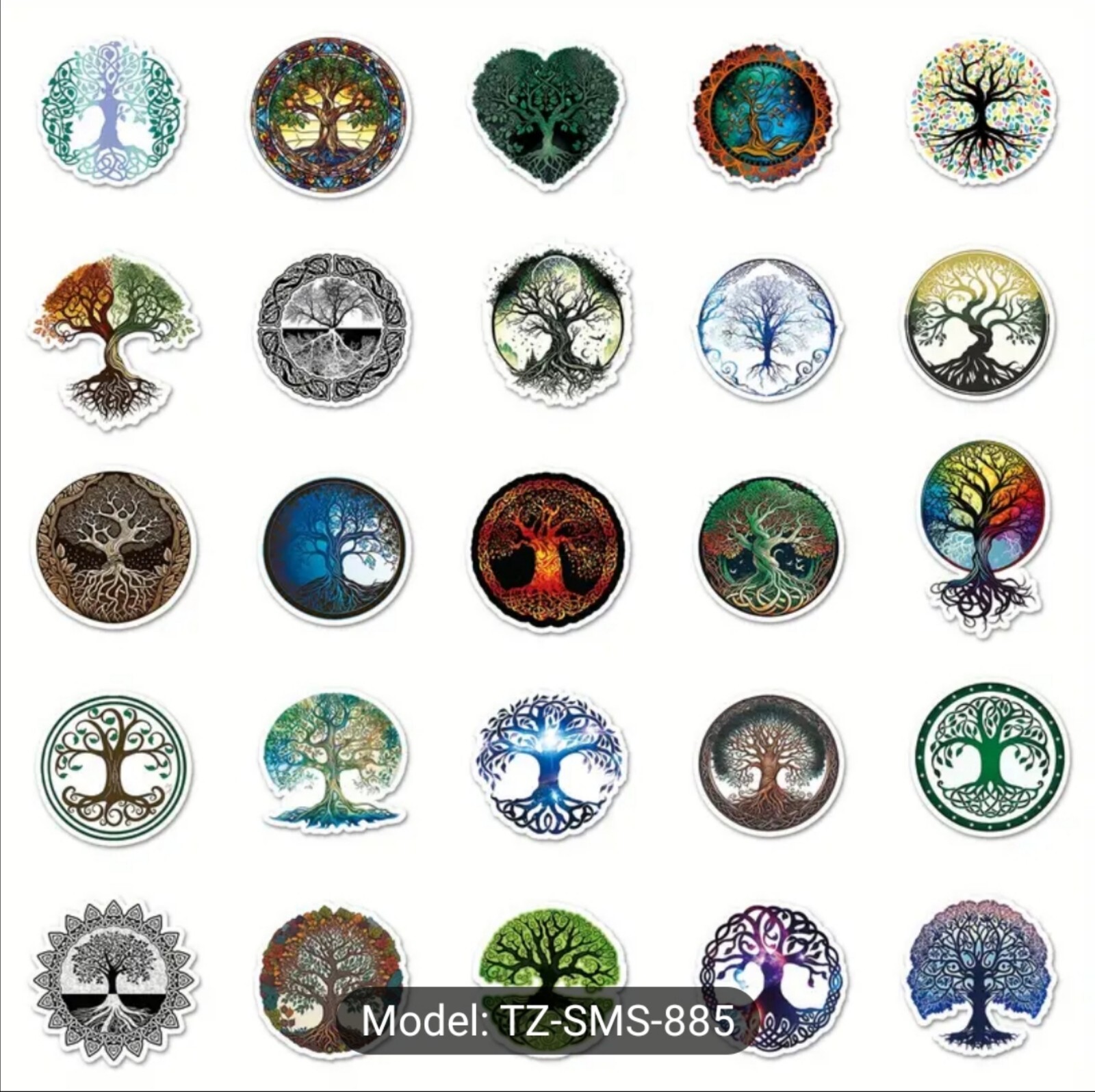 10 PCS Tree of Life Celtic Totem Stickers BRAND NEW