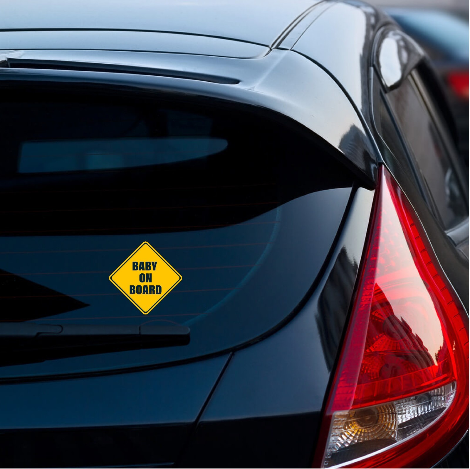 Baby on Board Car Decal – Diamond Safety Sign Sticker for Vehicle Window