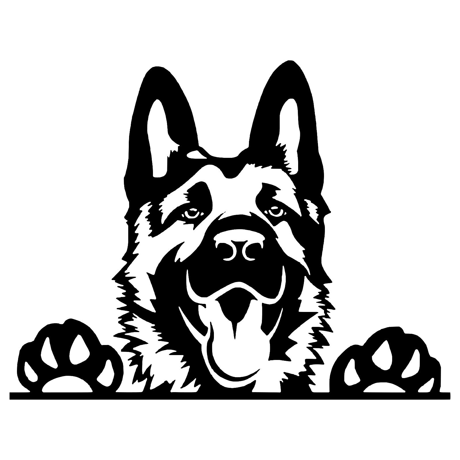 Peeking German Shepherd Decal Dog Sticker Cars Trucks Walls Laptop