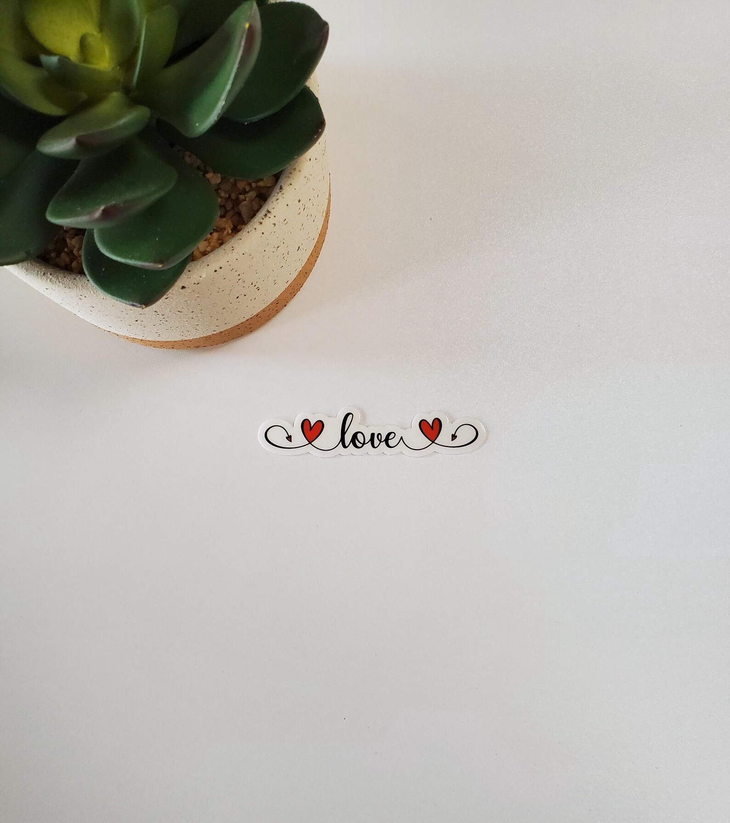Small Love Text Clear Transparent Vinyl Glossy Sticker