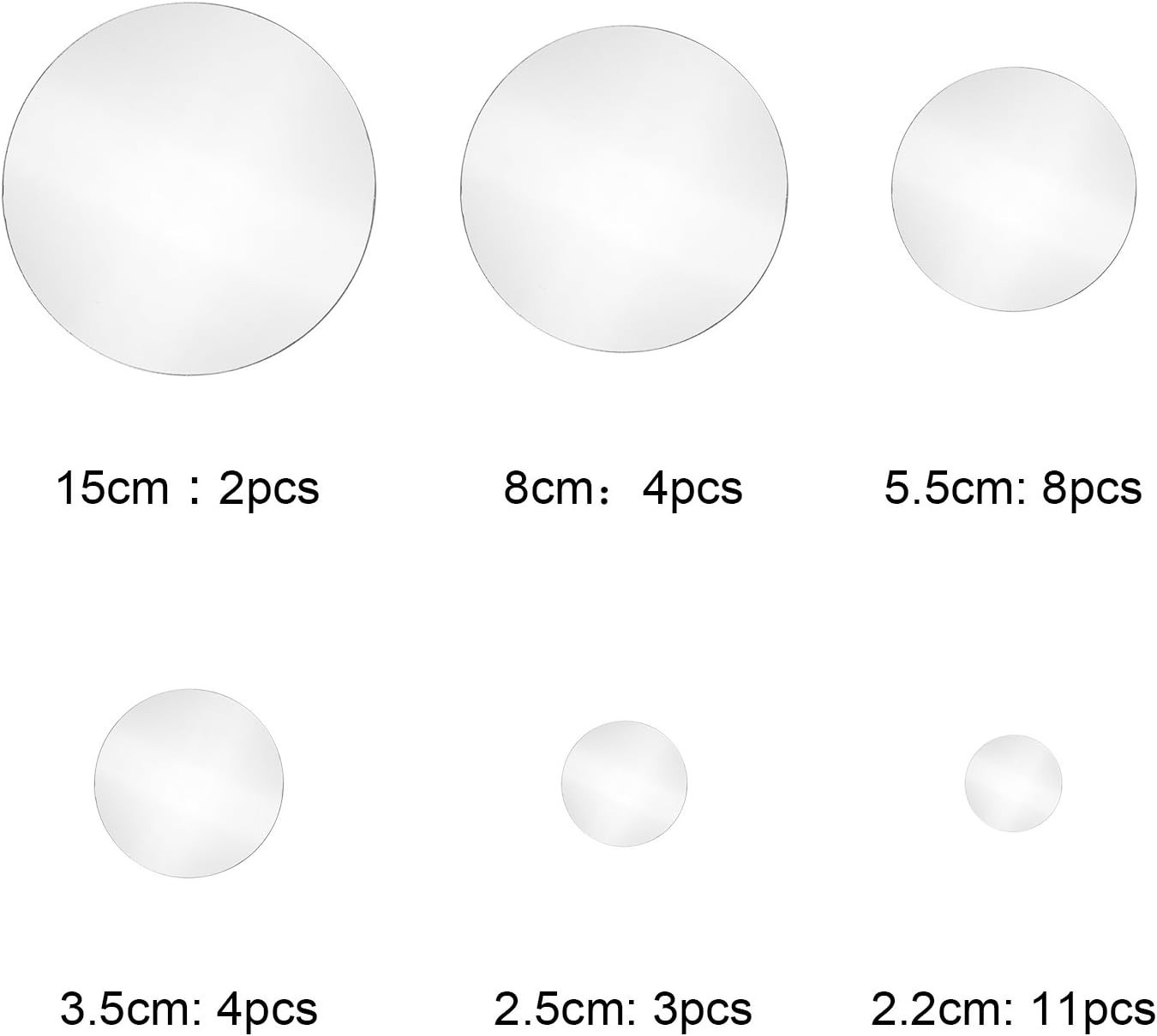 Transform Your Space: 32 Acrylic Mirror Decals with Reflective Circular Design