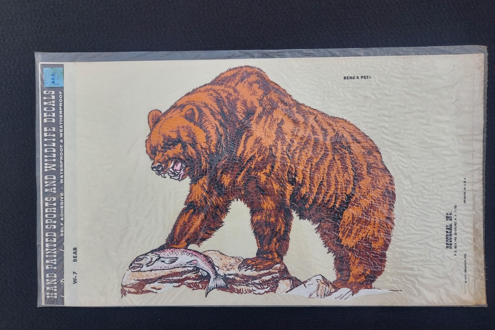 Vtg Wildlife Window Decals Lot Of 4 NOS Bear Moose Cougar Duck 1970's Hunting