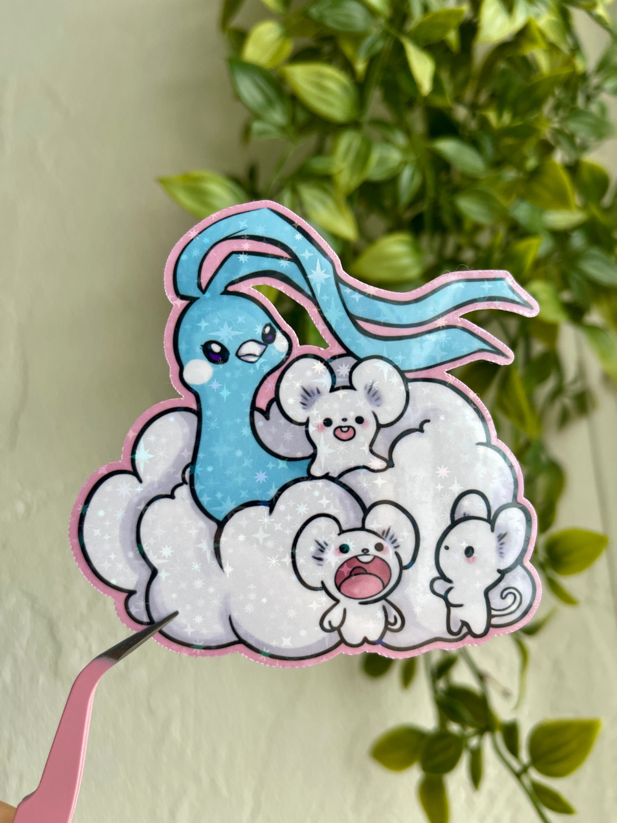 Altaria and Maushold Sticker , Cute Vinyl Die Cut Pokemon Sticker