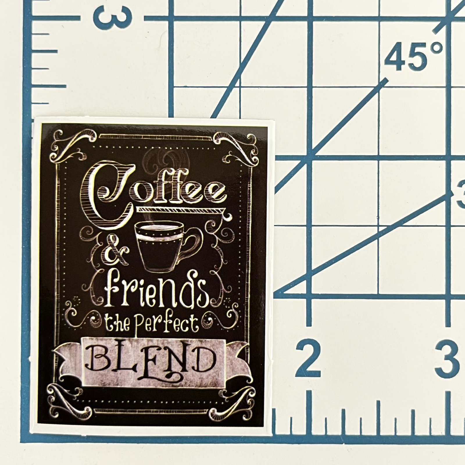 Coffee & Friends The Perfect Blend Chalkboard Vinyl Sticker Retro Cafe Sign Art