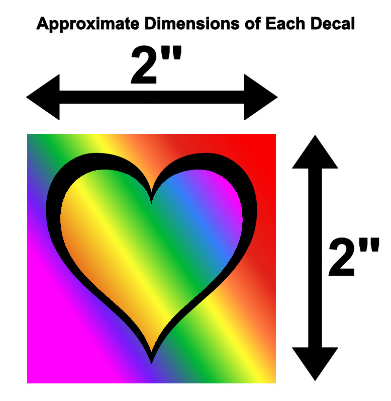 GAY PRIDE MONTH RAINBOW HEART Vinyl Sticker Car Window Wall Bumper Decal LGBT