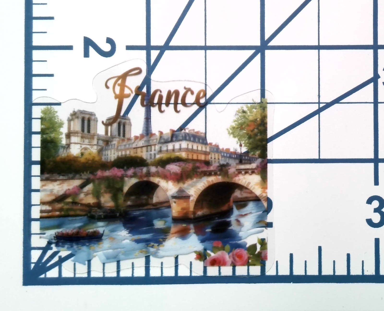 France Paris Notre Dame Eiffel Tower Die Cut Clear City Vinyl Sticker Decal