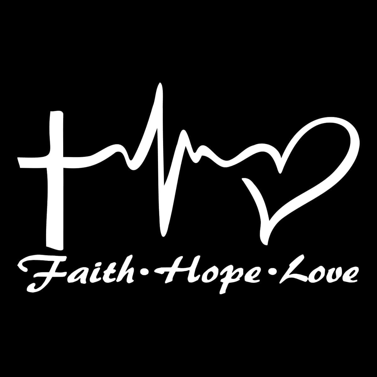 Faith Hope Love 3.1" x 5" Sticker Vinyl Decal